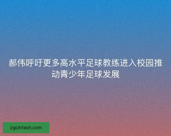 郝伟呼吁更多高水平足球教练进入校园推动青少年足球发展